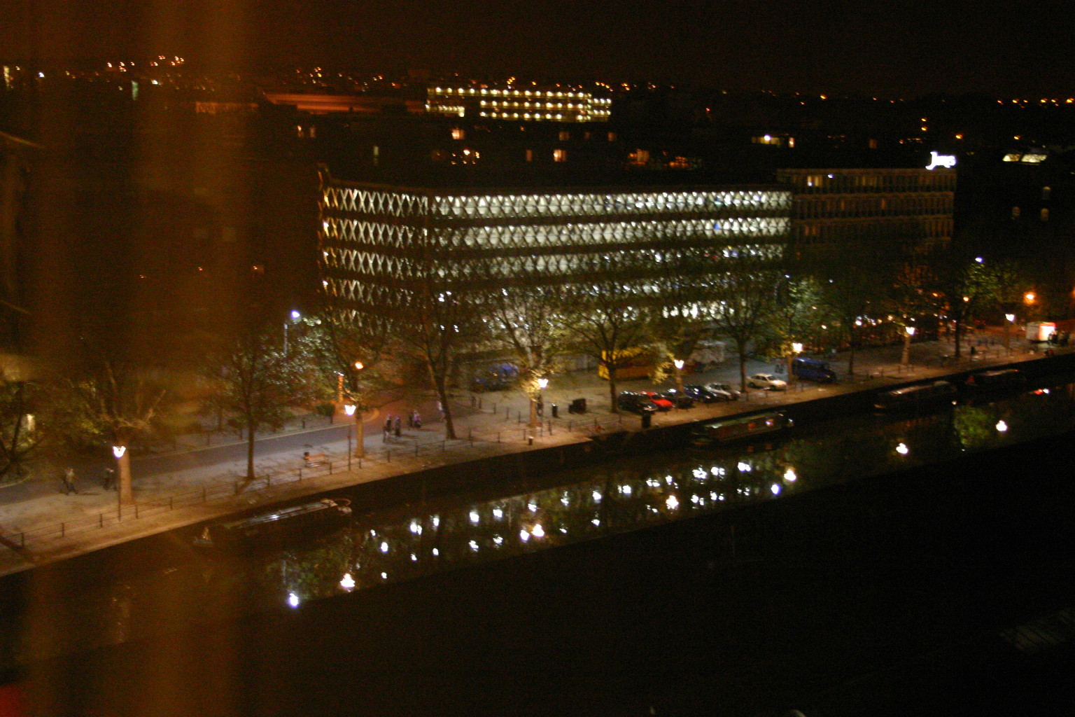 Waterside nightlife, as seen from hotel room